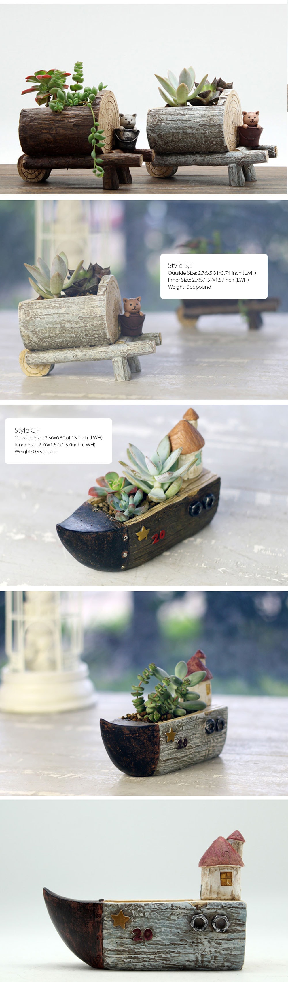 Handmade Resin Planter Spin by the Sunlight