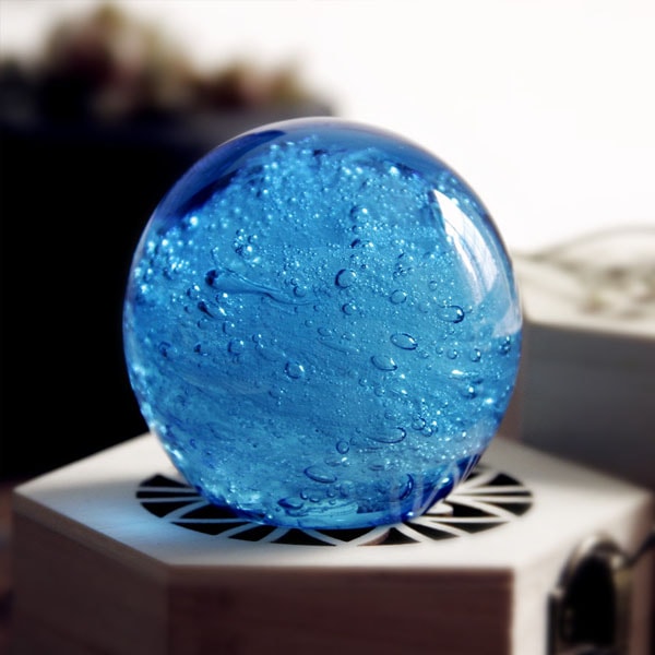 Blue Ocean Glass Orb Paperweight Apollobox